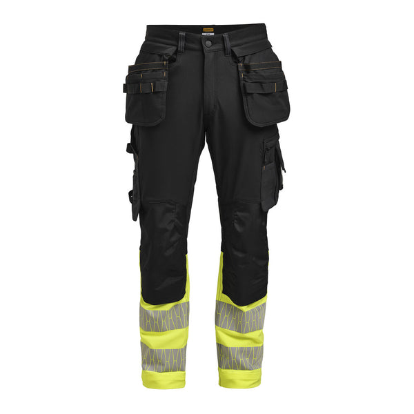 Jobman 2392 Hi-vis trousers stretch hp - Zwart/geel