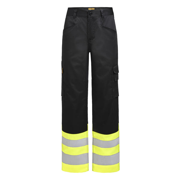 Jobman 2417 Hi-Vis Service Trousers Stretch - Zwart/geel