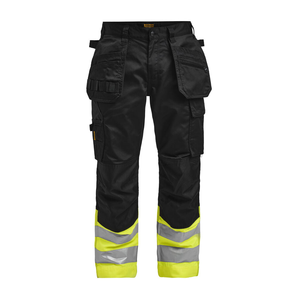 Jobman 2513 Hi-vis trousers hp - Zwart/geel