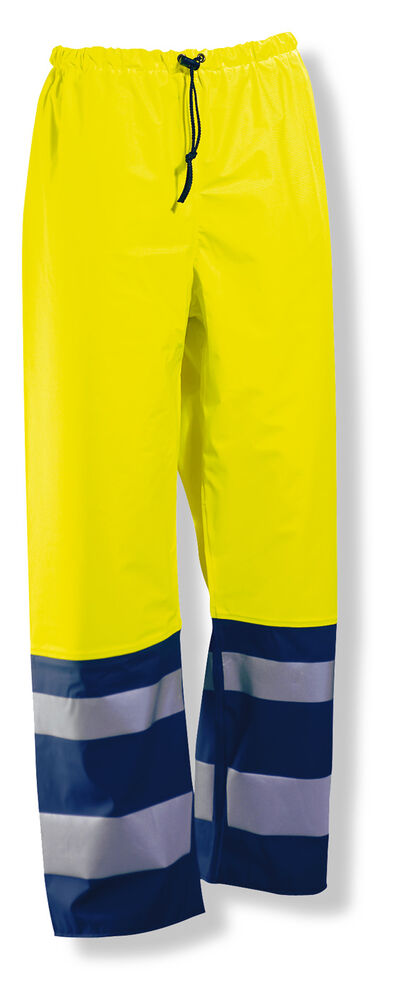 Jobman 2546 Hi-vis rain trousers - Geel/navy
