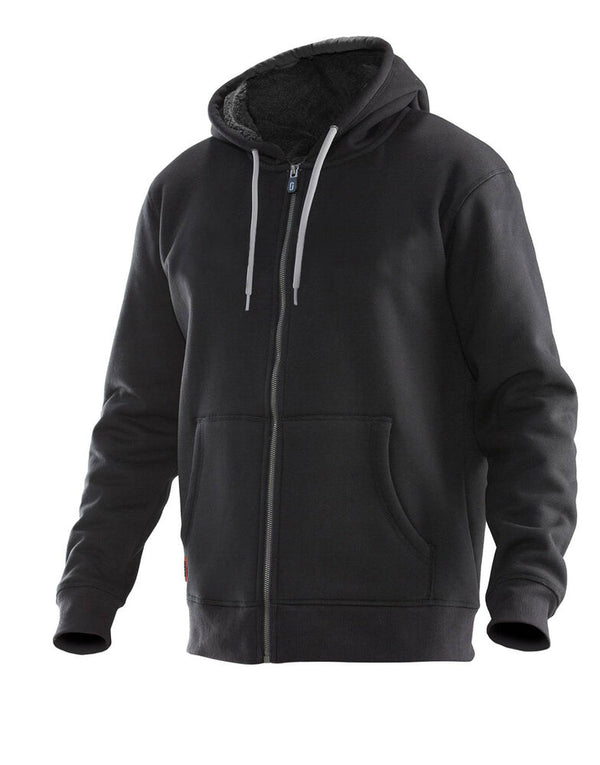 Jobman 5155 Vintage hoodie lined zwart/grijs - Zwart/donkergrijs