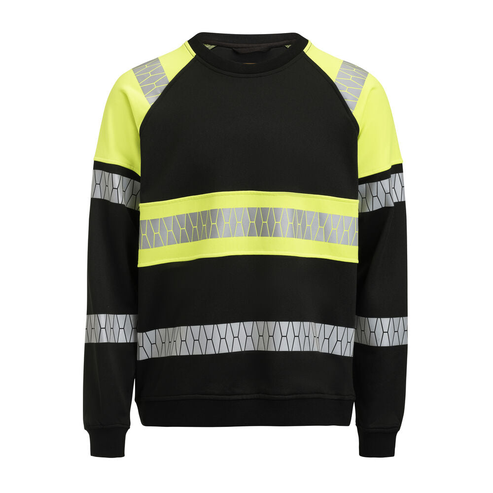 Jobman 5224 Sweatshirt Hi-Vis - Zwart/geel