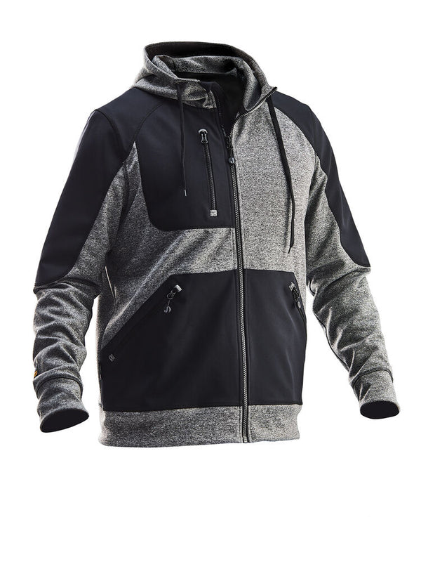 Jobman 5303 Hoodie spun dye zwart melange/zwart - Zwart mel./zwart