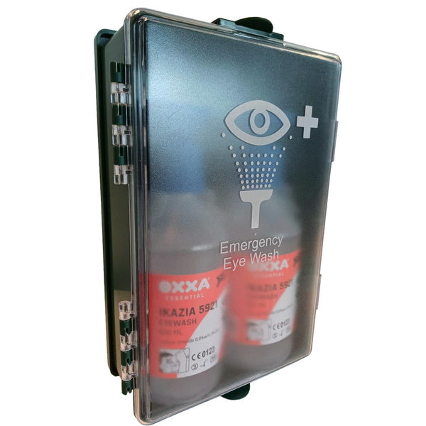 Radboud 5931 wandhouder inclusief 2 OXXA® oogspoelflessen 500 ml - groen