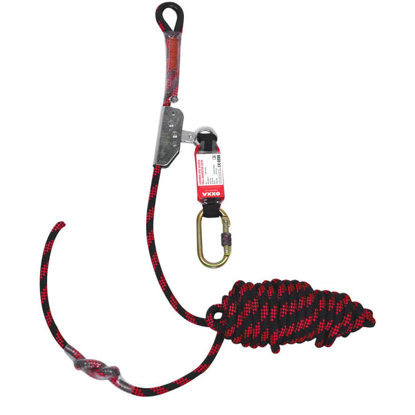 Lucania 4112 rope Grab valstopapparaat met valdemper en lijn - zwart/rood