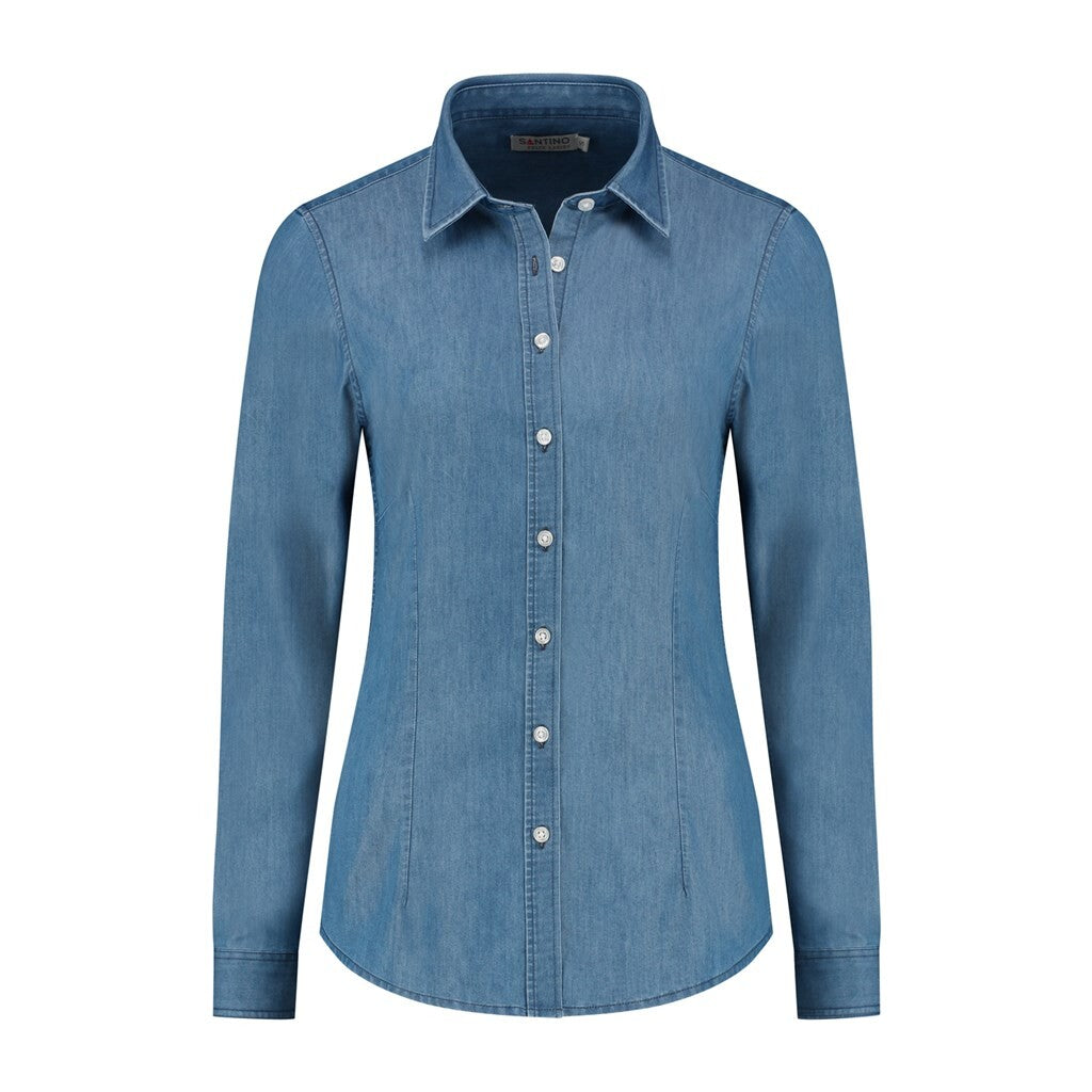 Santino Shirt Felix Ladies - Washed Denim