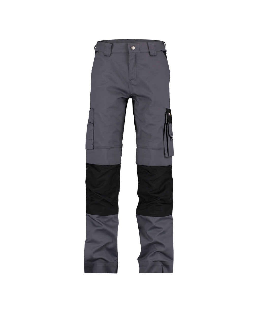 Boston Women 200669 tweekleurige werkbroek met kniezakken voor dames - cementgrijs-zwart
