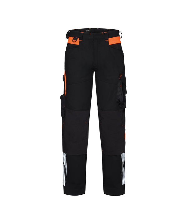 Canton 201126 werkbroek met stretch en kniezakken (PESCORE41) - Zwart/Fluo-oranje