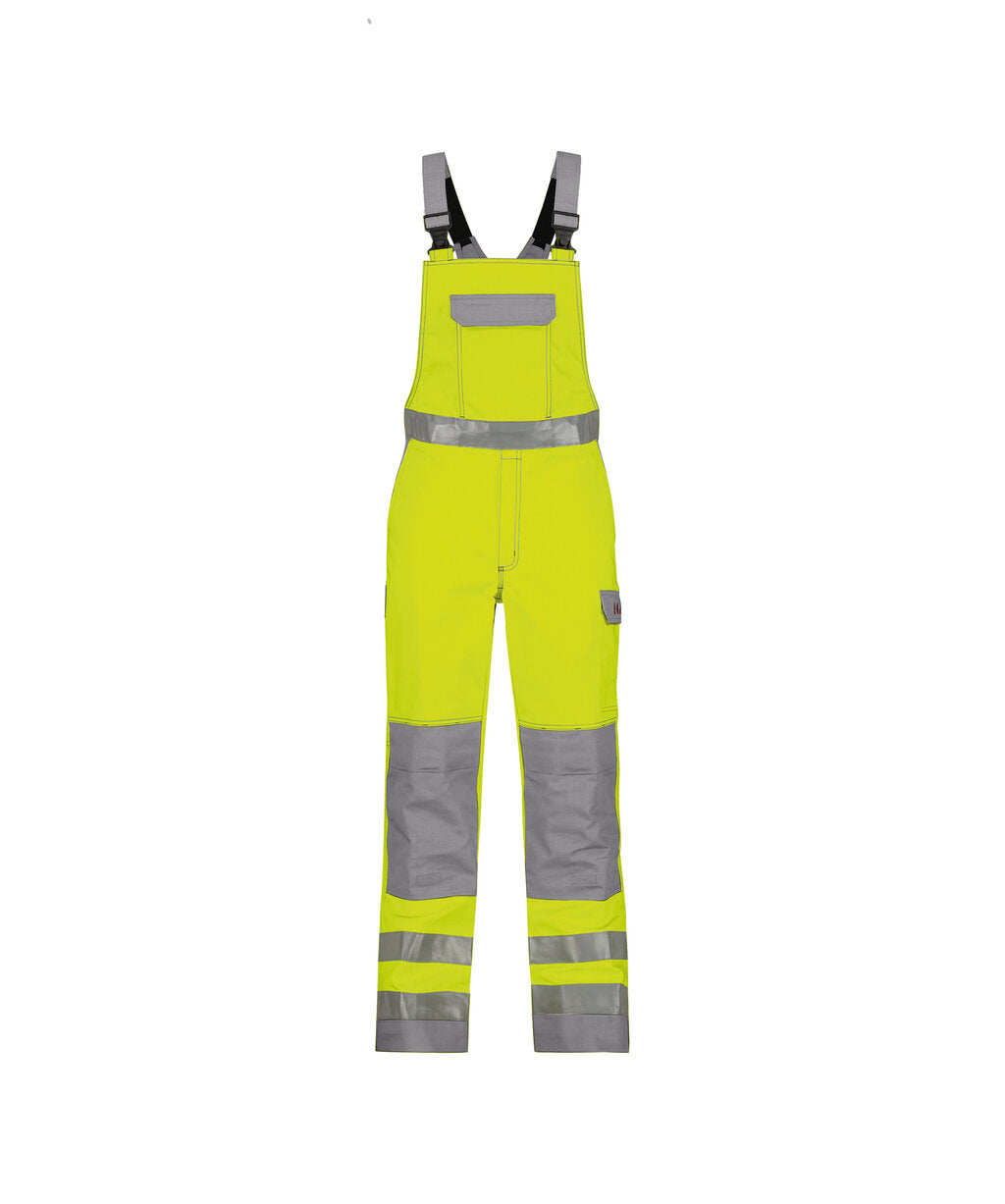 Colombia 400141 multinorm hogezichtbaarheidsbretelbroek met kniezakken - Fluogeel/Grafietgrijs