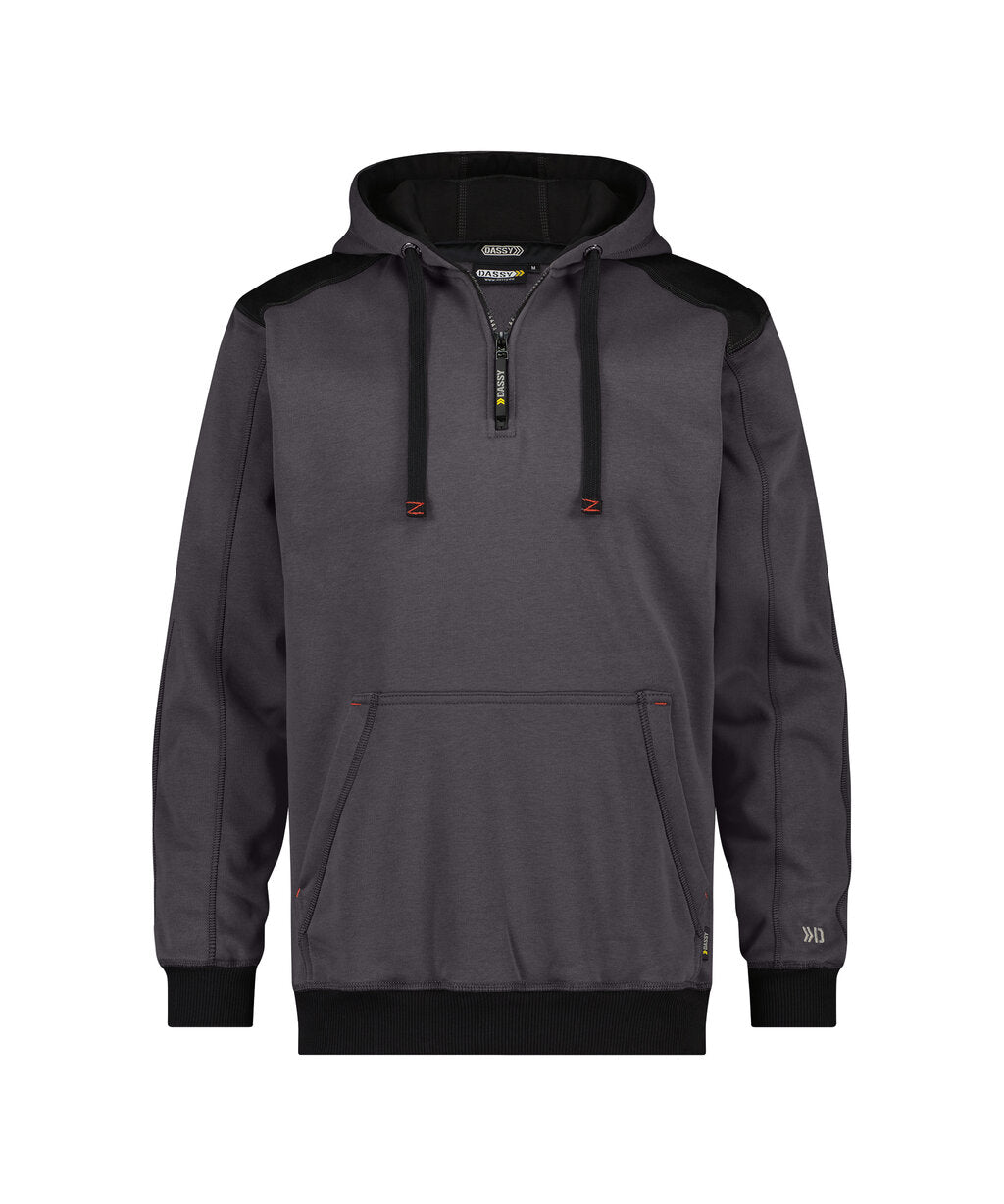 Indy 300318 sweater met kap - Antracietgrijs/Zwart