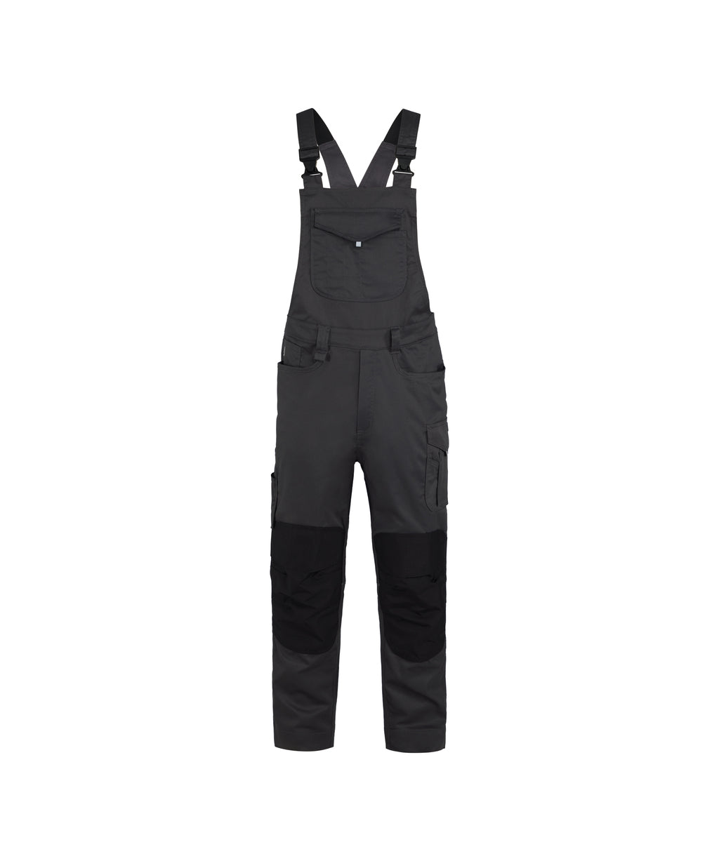 Ito Flex 400176 bretelbroek met stretch en kniezakken - Antracietgrijs/Zwart