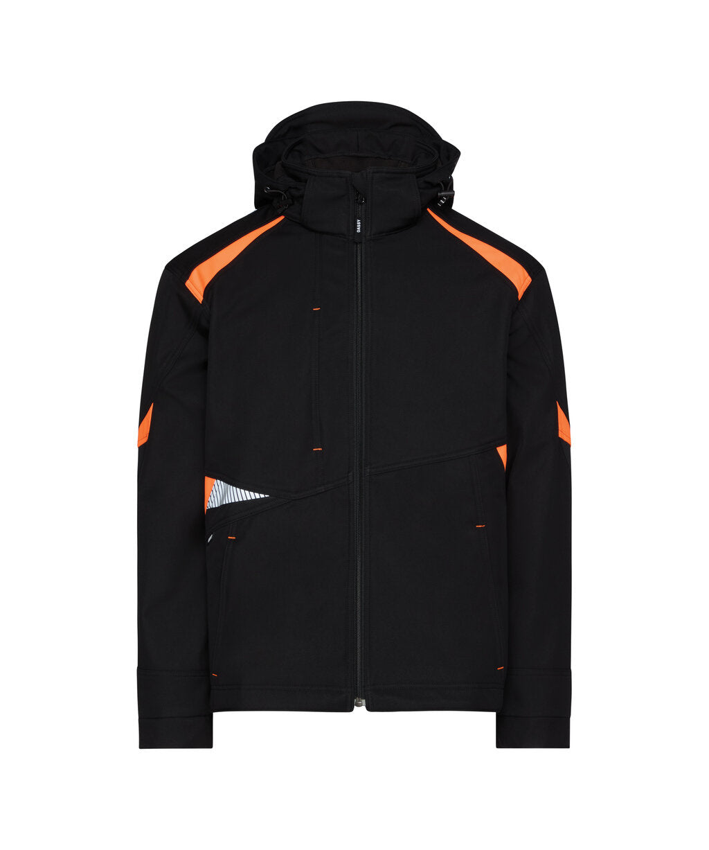 Kalama 300522 softshelljas (PESRE21) - Zwart/Fluo-oranje