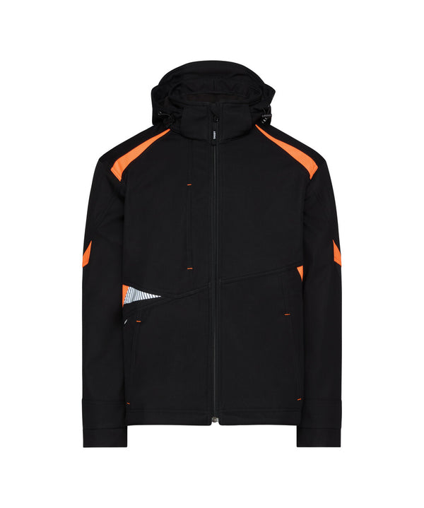 Kalama 300522 softshelljas (PESRE21) - Zwart/Fluo-oranje