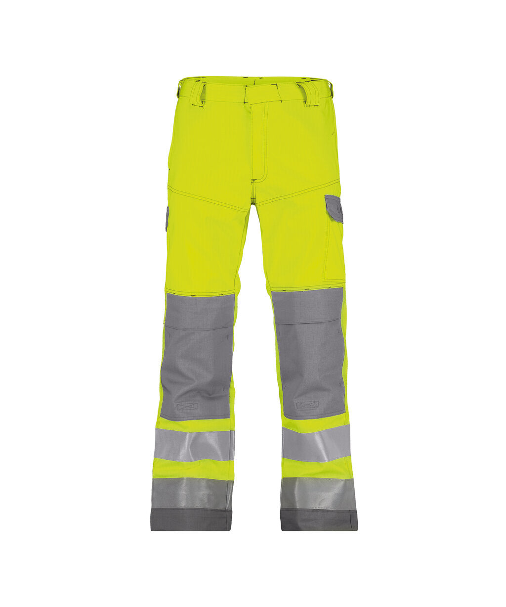 Manchester 200819 multinorm hogezichtbaarheidsbroek met kniezakken - Fluogeel/Grafietgrijs