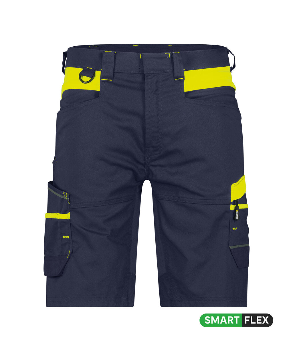Manilla 250108 werkshort met stretch (PESCO41) - Nachtblauw/Fluogeel
