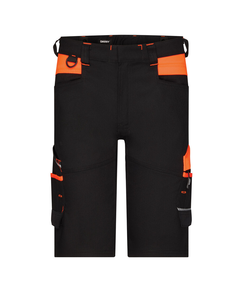 Manilla 250108 werkshort met stretch (PESCORE41) - Zwart/Fluo-oranje