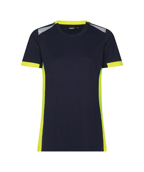 Tampico Women 710070 t-shirt voor dames - Nachtblauw/Fluogeel