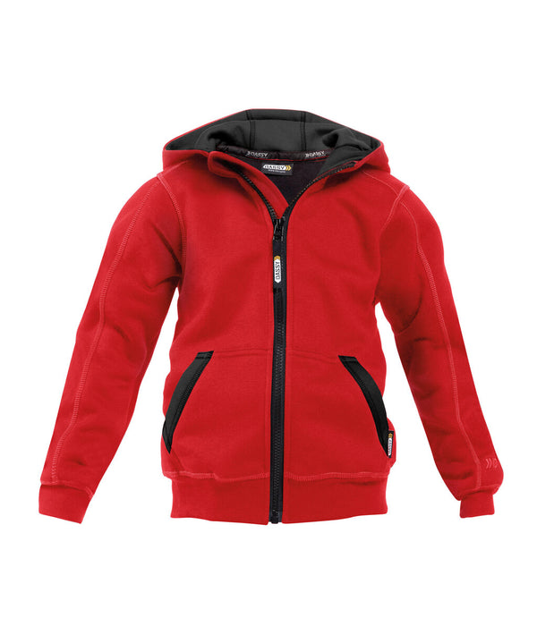 Watson Kids 300391 sweater met lange rits en kap - Rood/Zwart