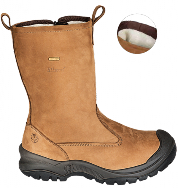 Grisport Safety Laars 72715C+L  Gevoerd/ 33267  S3  + Rits - Cognac