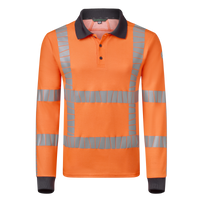 Havep Polo Lange Mouwen RWS+ 10083 - fluo oranje/charcoal