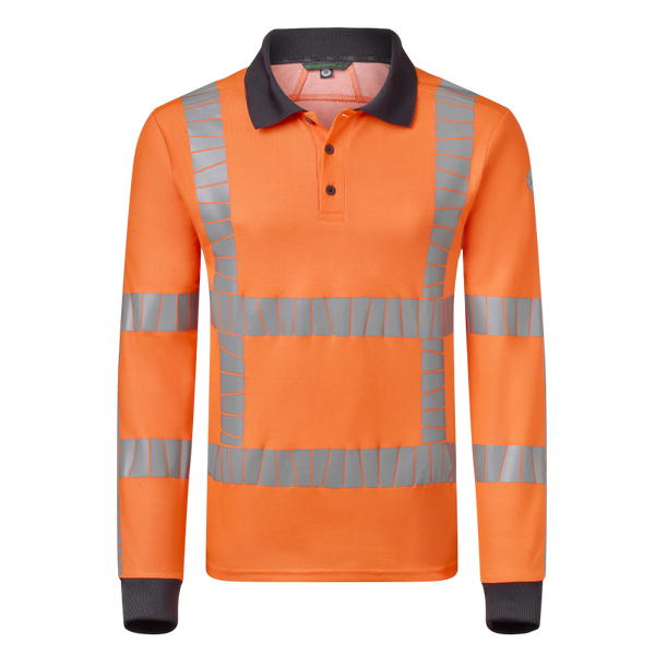 Havep Polo Lange Mouwen RWS+ 10083 - fluo oranje/charcoal