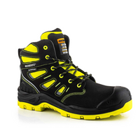 BuckBootz Schoen BVIZ2 Hoog S3 + KN Zwart/Geel - Zwart/Geel BVIZ2YL