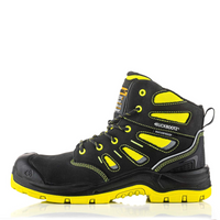 BuckBootz Schoen BVIZ2 Hoog S3 + KN Zwart/Geel - Zwart/Geel BVIZ2YL