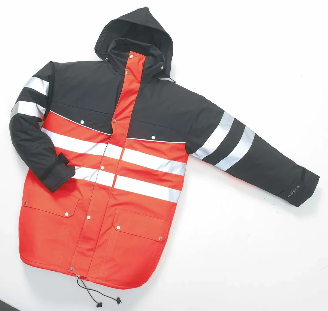 Parka Neukirchen, fluor oranje - zwart