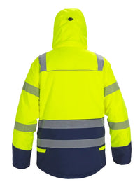 Winterparka Brussel Yellow/Navy, fluor geel - marine