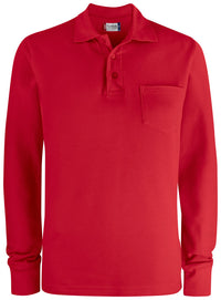 Clique Basic Polo L/S Pocket - Rood
