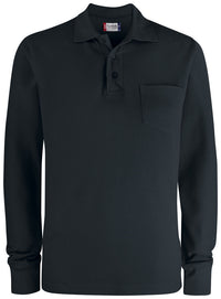 Clique Basic Polo L/S Pocket - Zwart