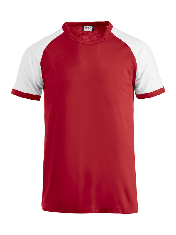 Clique Raglan Tee - Rood/wit
