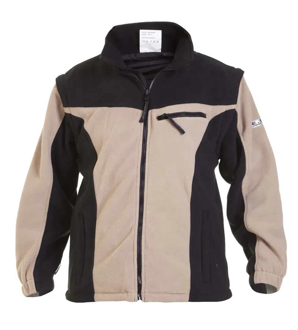 Fleece Kleve, zwart - kaki