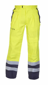 Multinorm Broek München, fluor geel - marine