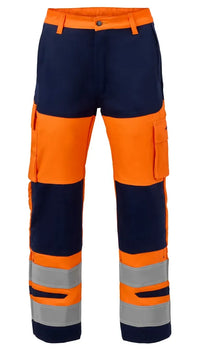 Multinorm Broek Melrose, fluor oranje - marine