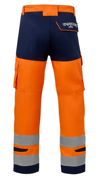 Multinorm Broek Melrose, fluor oranje - marine