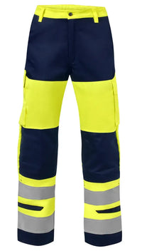 Multinorm Broek Mendoza, fluor geel - marine