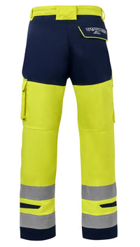 Multinorm Broek Mendoza, fluor geel - marine