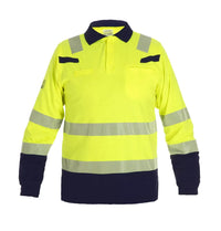 FR AST Polo Marbella, fluor geel - marine