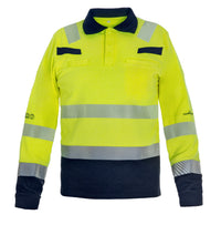 Sweatshirt Mauritius, fluor geel - marine