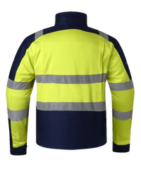 Werkjas Jeddah Multistretch, marine - fluor geel