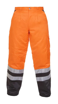 EN 20471 Broek Hastings, fluor oranje - zwart