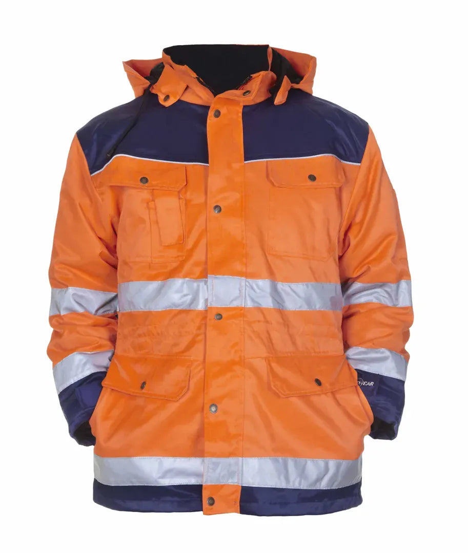 EN 20471 Parka Liverpool, fluor oranje - marine