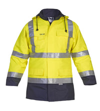 EN 20471 Parka Apollo, fluor geel - marine