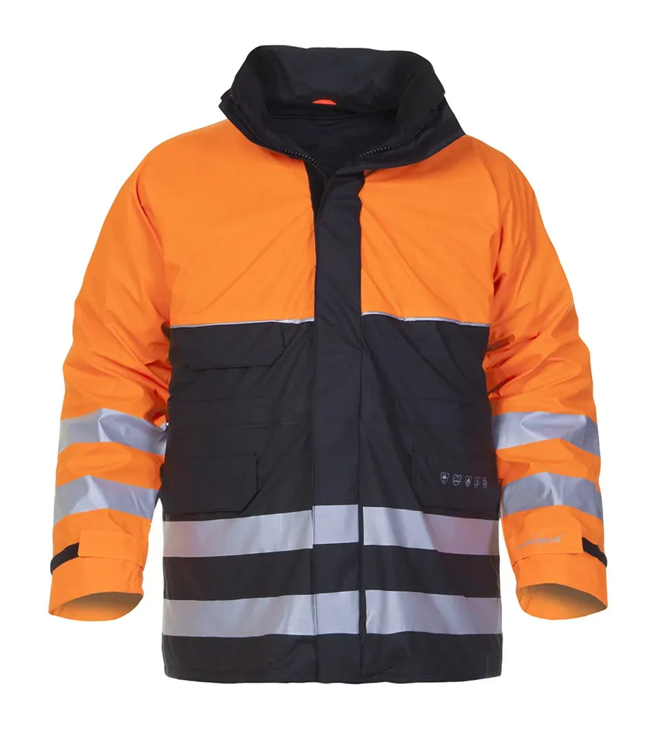 FR AST Parka Nijkerk, zwart - fluor oranje