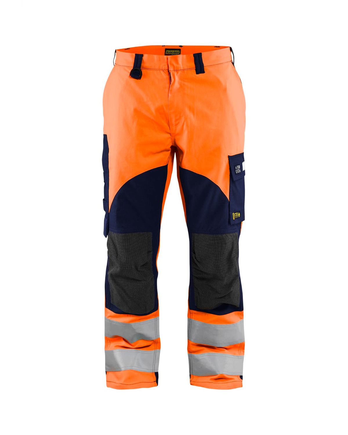1588 Multinorm inherent werkbroek - High Vis Oranje/Marineblauw