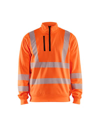 3564 Sweatshirt met halve rits High Vis - High Vis Oranje