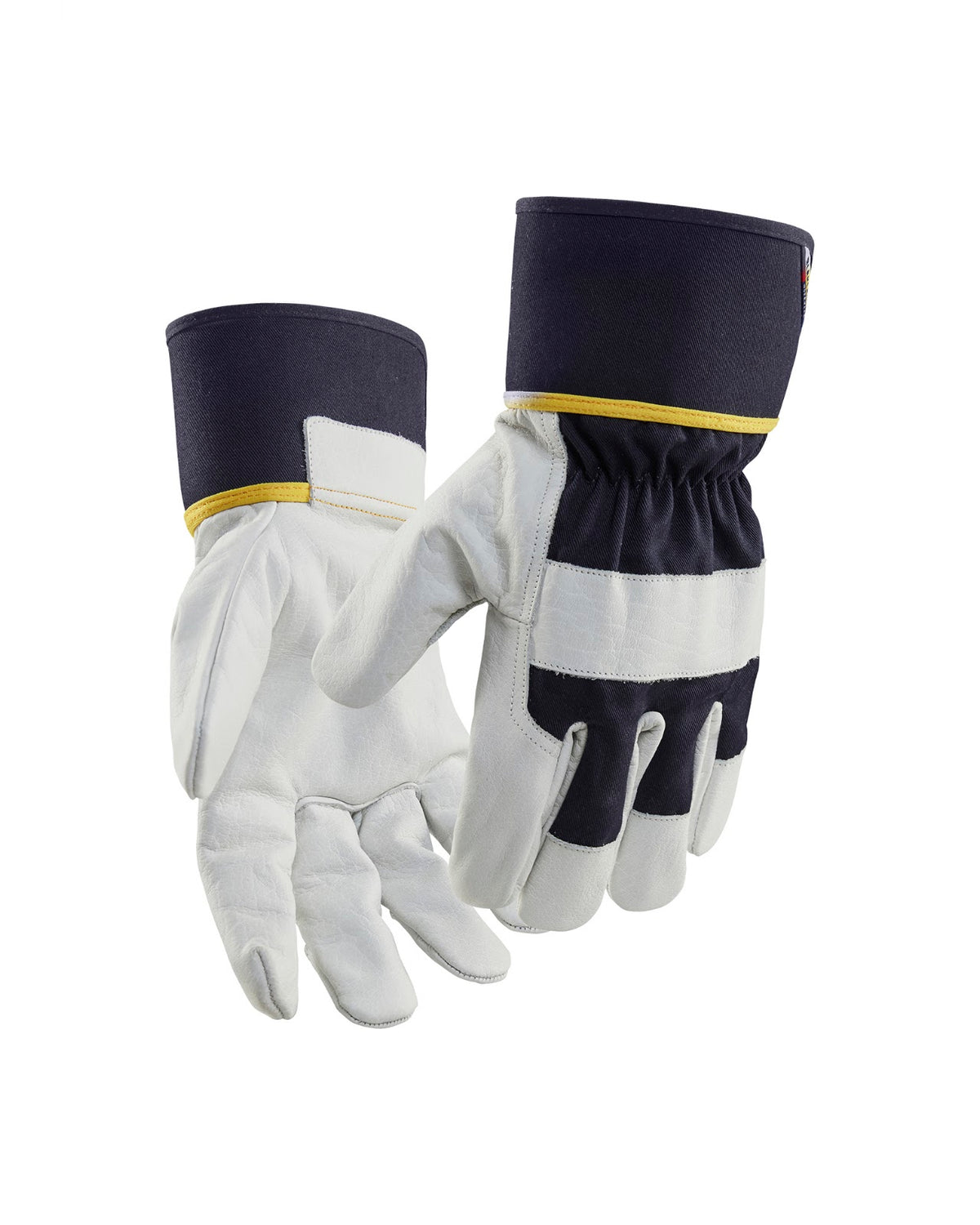 2841 Werkhandschoenen Leder - Donkerblauw/Wit