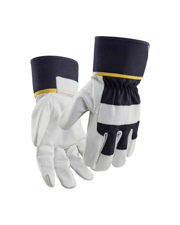 2841 Werkhandschoenen Leder - Donkerblauw/Wit