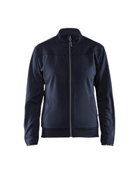 3394 Dames service sweatshirt met rits - Donker marineblauw/Zwart